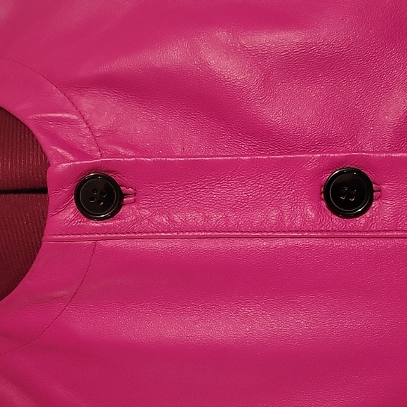 Spiegel Women's Hot Pink Leather Jacket Size 4. - Picture 2 of 6